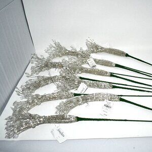 Neiman Marcus Set of 10 Large Silver & Gold Christmas Tree Spray 23” L NWT